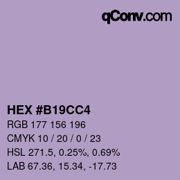 Farbcode: HEX #B19CC4 | qconv.com