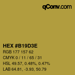 Color code: HEX #B19D3E | qconv.com