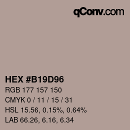 Código de color: HEX #B19D96 | qconv.com