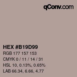 Farbcode: HEX #B19D99 | qconv.com