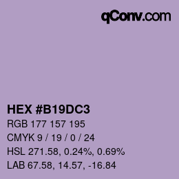 Farbcode: HEX #B19DC3 | qconv.com