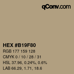 カラーコード: HEX #B19F80 | qconv.com