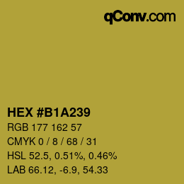カラーコード: HEX #B1A239 | qconv.com