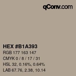 Color code: HEX #B1A393 | qconv.com