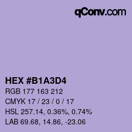 Color code: HEX #B1A3D4 | qconv.com