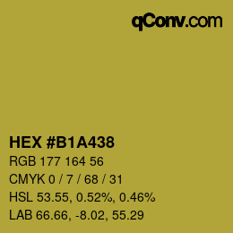 カラーコード: HEX #B1A438 | qconv.com