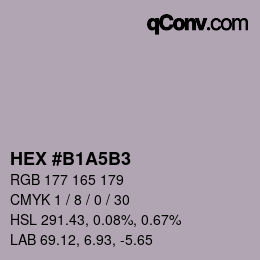 颜色代码: HEX #B1A5B3 | qconv.com