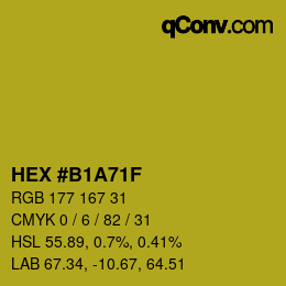 Color code: HEX #B1A71F | qconv.com