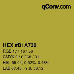 颜色代码: HEX #B1A738 | qconv.com