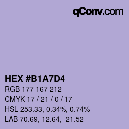 カラーコード: HEX #B1A7D4 | qconv.com