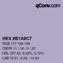 Color code: HEX #B1A8C7 | qconv.com
