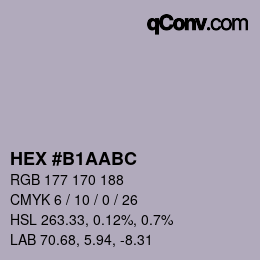 カラーコード: HEX #B1AABC | qconv.com