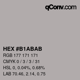 Color code: HEX #B1ABAB | qconv.com