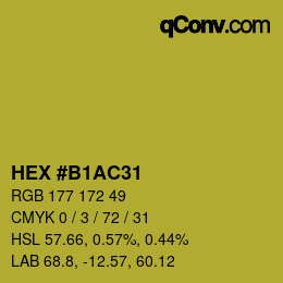 カラーコード: HEX #B1AC31 | qconv.com