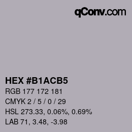 Código de color: HEX #B1ACB5 | qconv.com