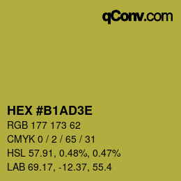 Color code: HEX #B1AD3E | qconv.com