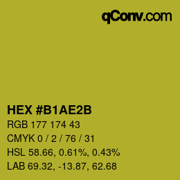 Farbcode: HEX #B1AE2B | qconv.com