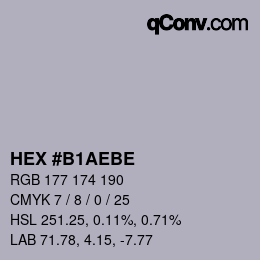 Color code: HEX #B1AEBE | qconv.com
