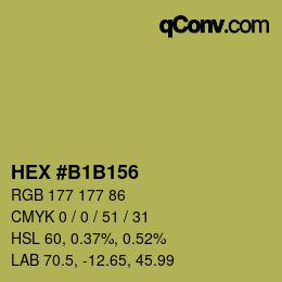 Color code: HEX #B1B156 | qconv.com
