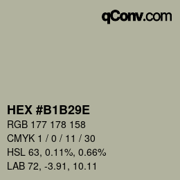 カラーコード: HEX #B1B29E | qconv.com