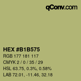 Code couleur: HEX #B1B575 | qconv.com