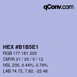 Color code: HEX #B1B5E1 | qconv.com