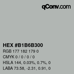 Farbcode: HEX #B1B6B300 | qconv.com