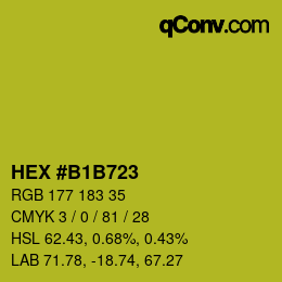 Farbcode: HEX #B1B723 | qconv.com
