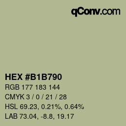 Farbcode: HEX #B1B790 | qconv.com