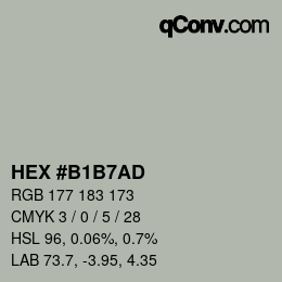 Code couleur: HEX #B1B7AD | qconv.com