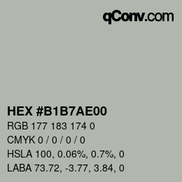 Color code: HEX #B1B7AE00 | qconv.com
