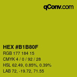 Farbcode: HEX #B1B80F | qconv.com
