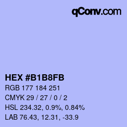 Color code: HEX #B1B8FB | qconv.com