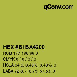 Farbcode: HEX #B1BA4200 | qconv.com