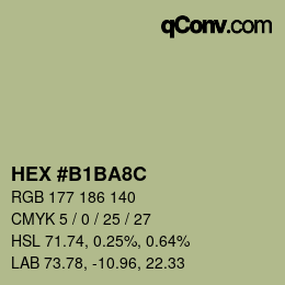Color code: HEX #B1BA8C | qconv.com