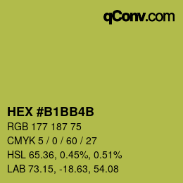 颜色代码: HEX #B1BB4B | qconv.com