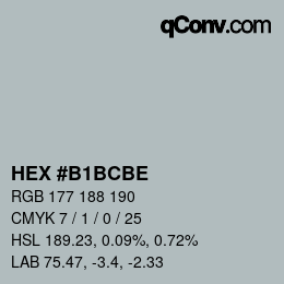 カラーコード: HEX #B1BCBE | qconv.com