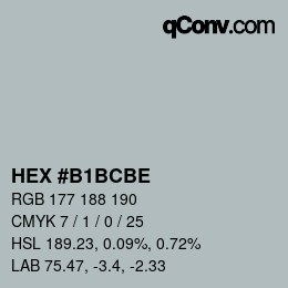 カラーコード: HEX #B1BCBE | qconv.com