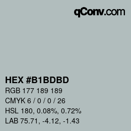 Color code: HEX #B1BDBD | qconv.com