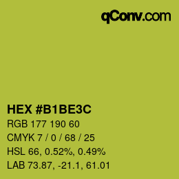 Color code: HEX #B1BE3C | qconv.com