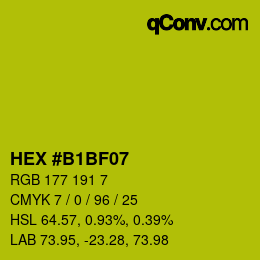 カラーコード: HEX #B1BF07 | qconv.com