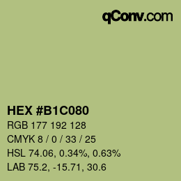 Color code: HEX #B1C080 | qconv.com