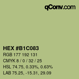 颜色代码: HEX #B1C083 | qconv.com