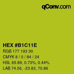 カラーコード: HEX #B1C11E | qconv.com