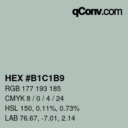 Código de color: HEX #B1C1B9 | qconv.com