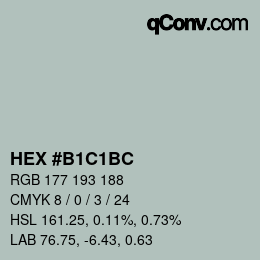 Código de color: HEX #B1C1BC | qconv.com
