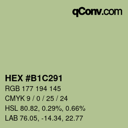 Farbcode: HEX #B1C291 | qconv.com