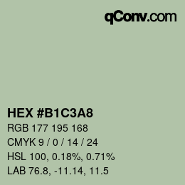 Farbcode: HEX #B1C3A8 | qconv.com