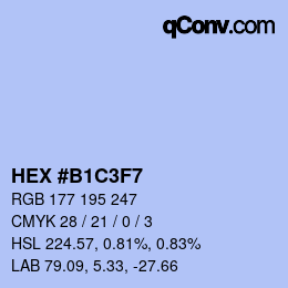 颜色代码: HEX #B1C3F7 | qconv.com