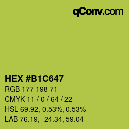 Farbcode: HEX #B1C647 | qconv.com